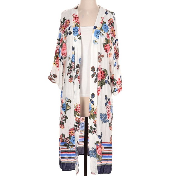 D2 Floral Kimono Robe - Multicolor - Picture 1 of 4